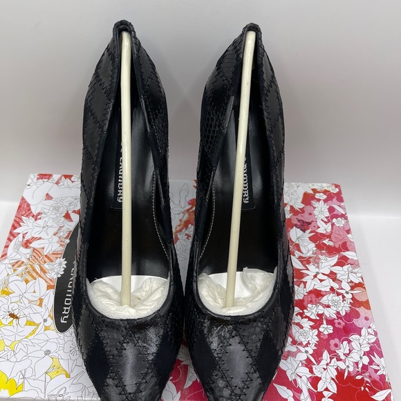 Chinese Laundry Ready Patchwork Heels Black 5.5 6 6.5 7 7.7 8 8.5 9 10 - Picture 4 of 9